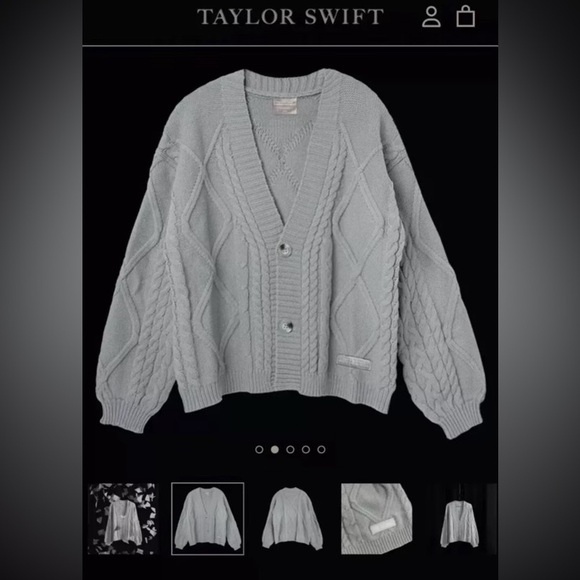 Taylor Swift Tortured Poets Department Size M/L TTPD Gray Cardigan IN HAND - Picture 1 of 4